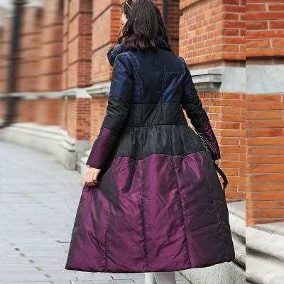 La mujer en el largo invierno extra Slim Down Coat Windproof Womens Down Jacket