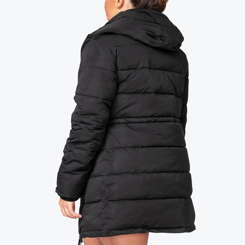 Lightwegith Polyester Women Fitness Clothing Long Line Puffer Down Jacket