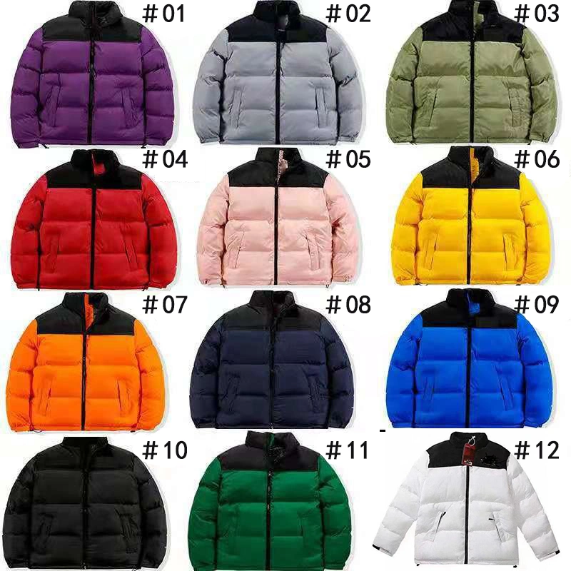 Fruit Green Down Jacket Long Sleeves Winter Outdoor Warm Men Women High Quality Pocket Zipper Stand Collar Coat Multicolor Puffer Jacket