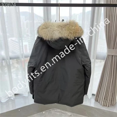 Top Selling Men Black Padded Parka Jacket with Fur In Капюшон для продажи мужские куртки с ветрозащитой