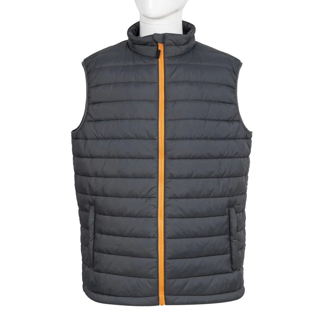 Men&prime;s Light Weight Warm Sleeveless Jackets Padded Quilted Fake Down Vest Puffer Jacket Vest