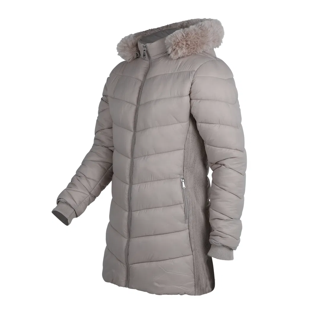 Women&prime; S Ultralight Fake Down Jacket Parka Long Winter Outdoor Coat