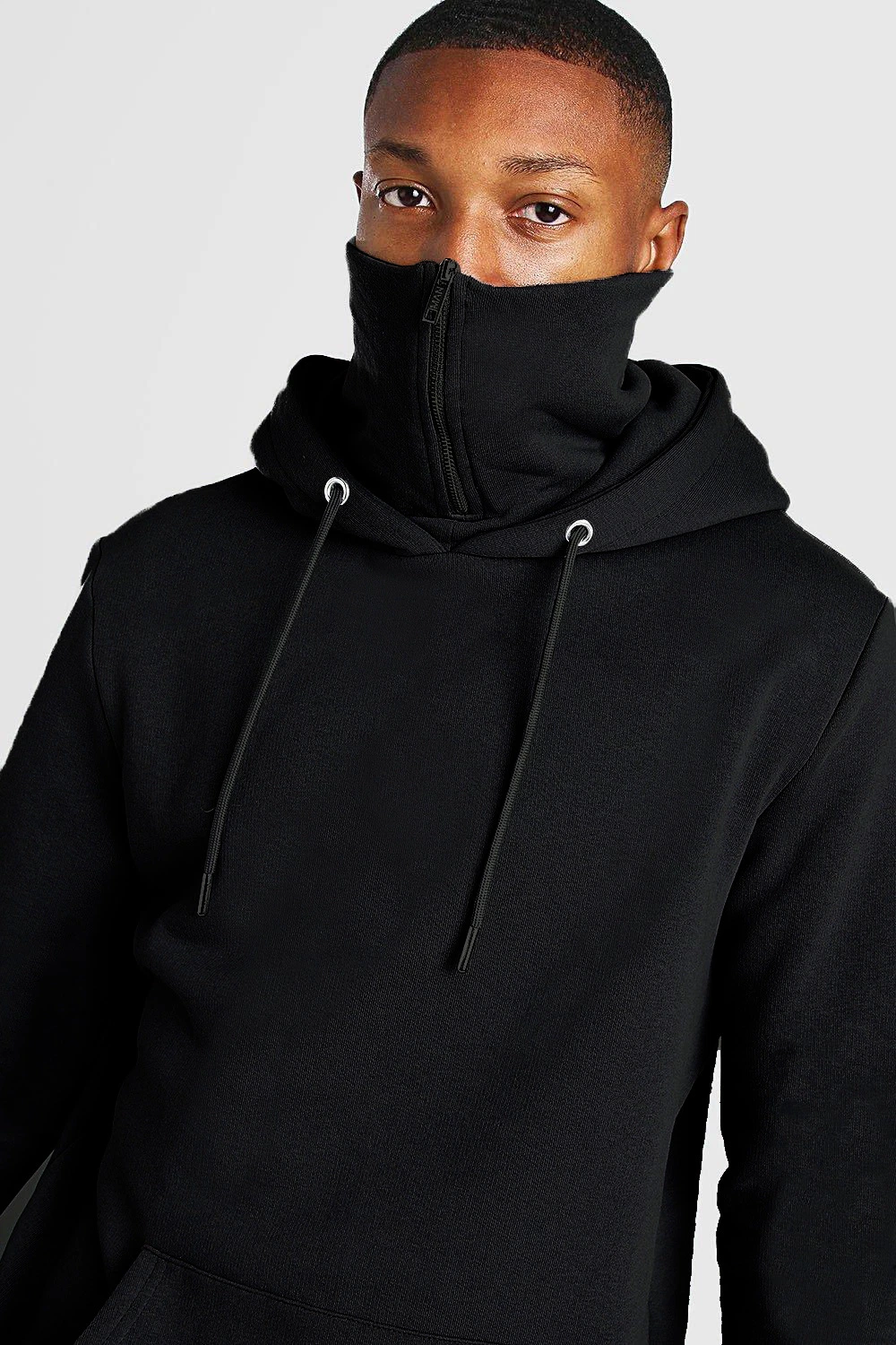 Wholesale Plain Printed Fleece Pullover with Face Masked Hoodie for Men