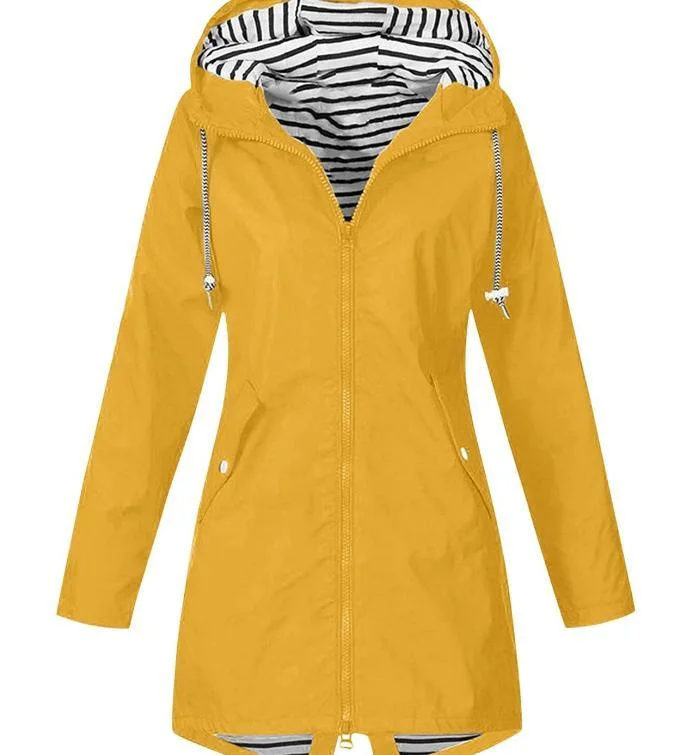 Customize Polyester Waterproof PU Rain Coat Fashion Rainwear Long Raincoat Jacket Women