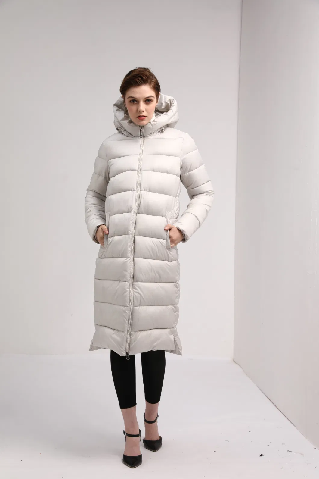 Thick Warm Black Woman Padded Long Down Jacket for Winter