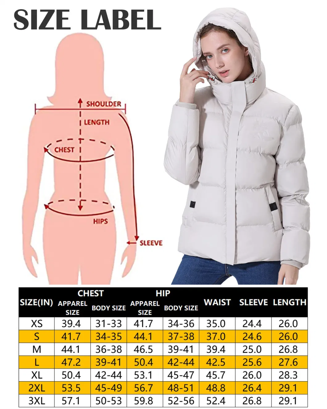 5V Electric USB Heated Women&prime; S Jacket Fast Charging Port