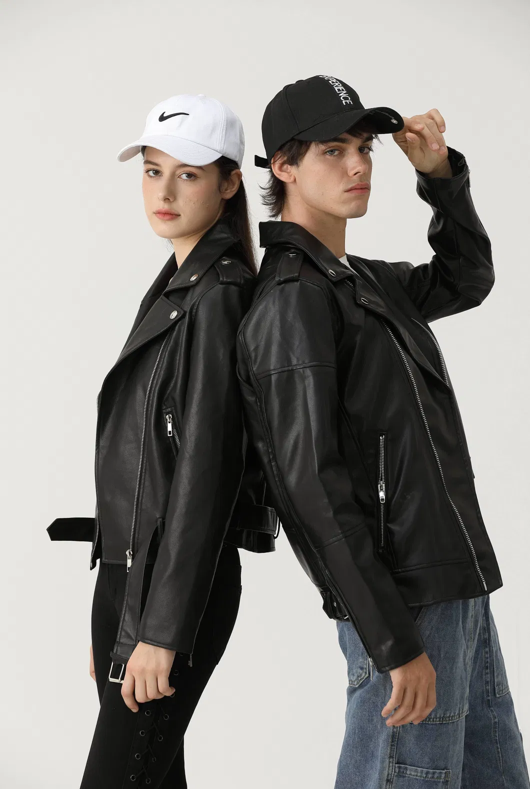 Black PU Cropped Coats Short Women Casual Leather Jackets