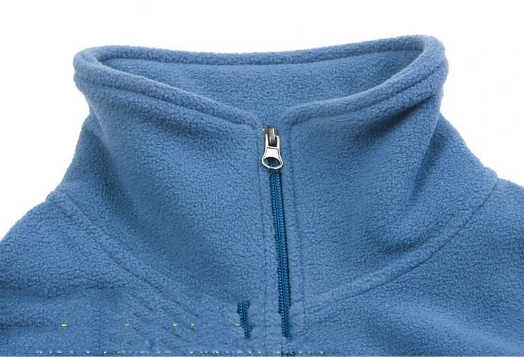 OEM Customized Logo Embroidered Winter Warm Windproof Lightweight Polar Fleece Zipper Jacket