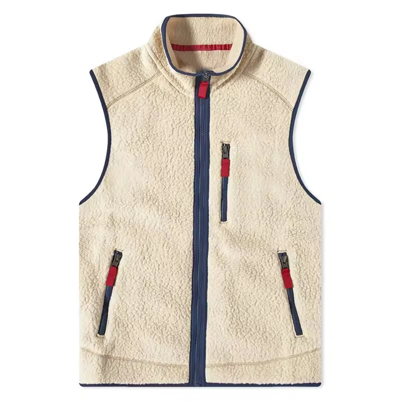 OEM Custom Logo Mens Fleece Vest Slim Fit Polar Fleece Sleeveless Jacket Full Zip Hunting Outdoors Vest for Men