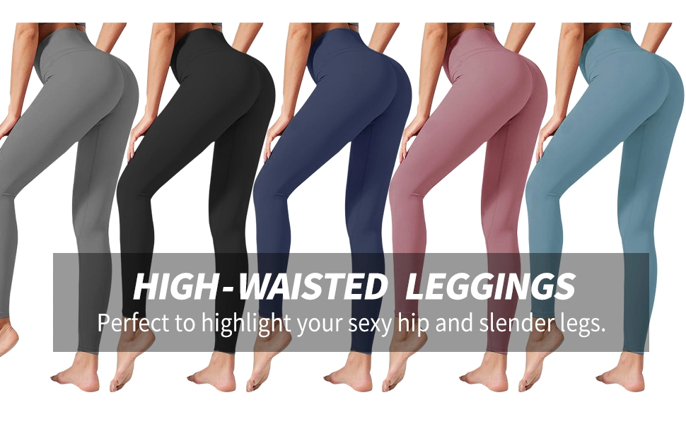 Solid Color Slimming Seamless Front Design High Waist Ultra Soft Lightweight Capris Wide Waistband Yoga Pants with Hidden Pocket