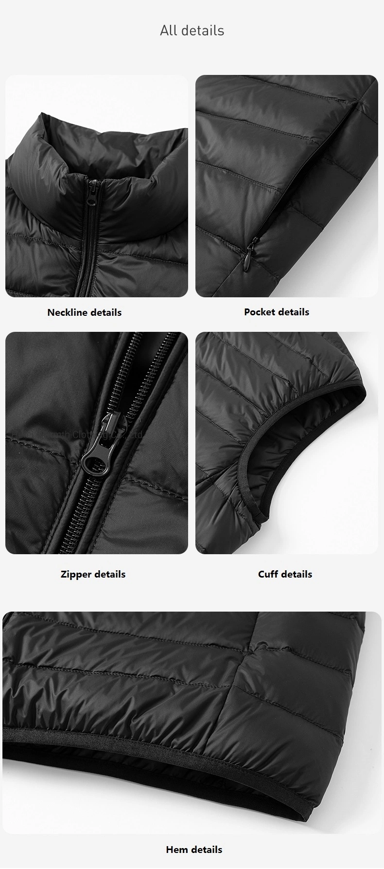 Comfortable Slim Insulated Vests Windproof Warm Light Down Vest Puffer Vest &amp; Waistcoat