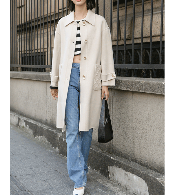 Woolen Coat for Women Elegant Overcoat Cashmere Trench Jacket