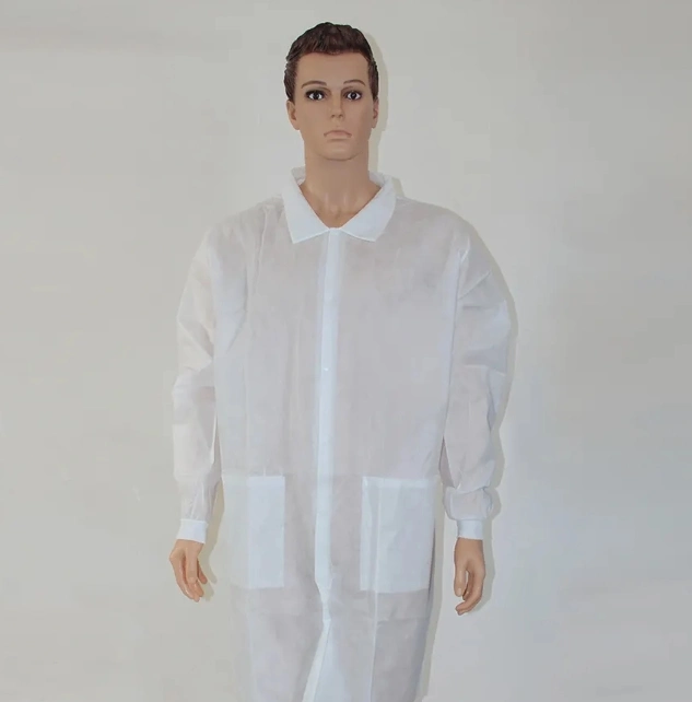 Professional Lab Coat for Men, Full Sleeve Cotton Blend Long Medical Coat