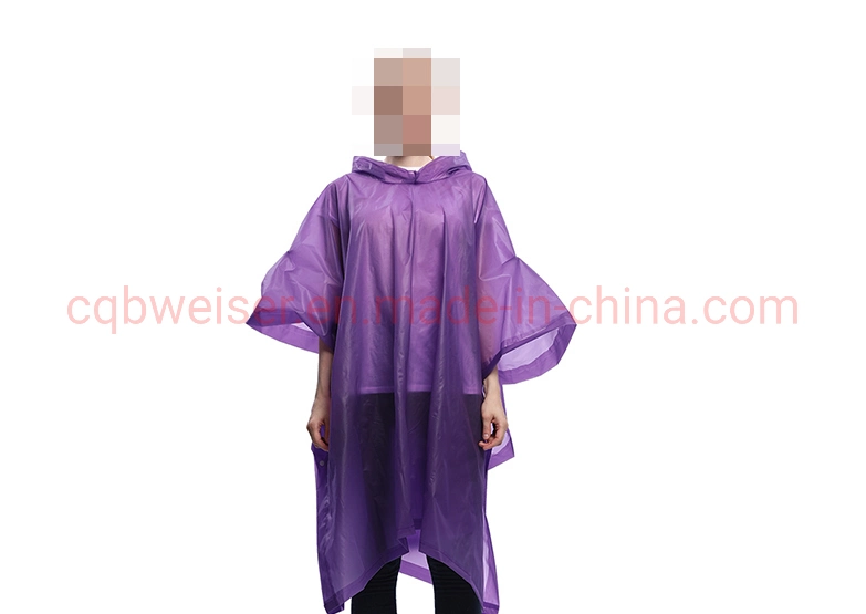 Wholesale Reusable Adult EVA Waterproof Tactical Women Poncho Plastic Raincoat