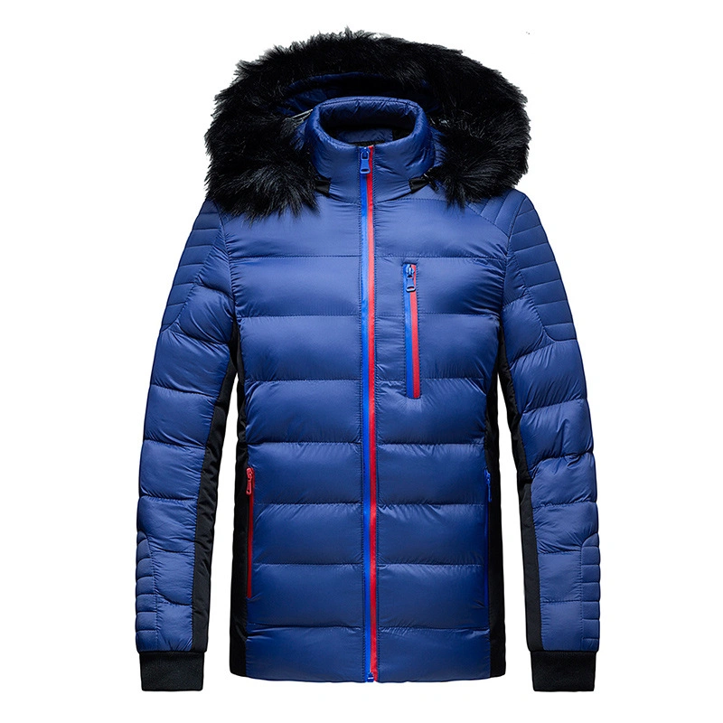 2021 New Style Winter Waterproof Coats Nylon Cotton-Padded Jackets for Men with Fur Hood