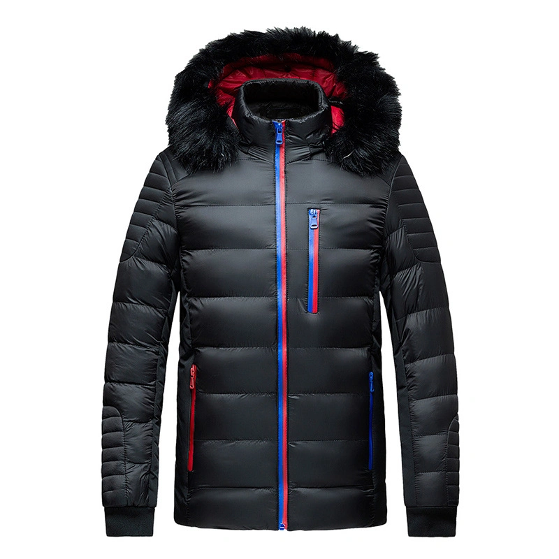 2021 New Style Winter Waterproof Coats Nylon Cotton-Padded Jackets for Men with Fur Hood