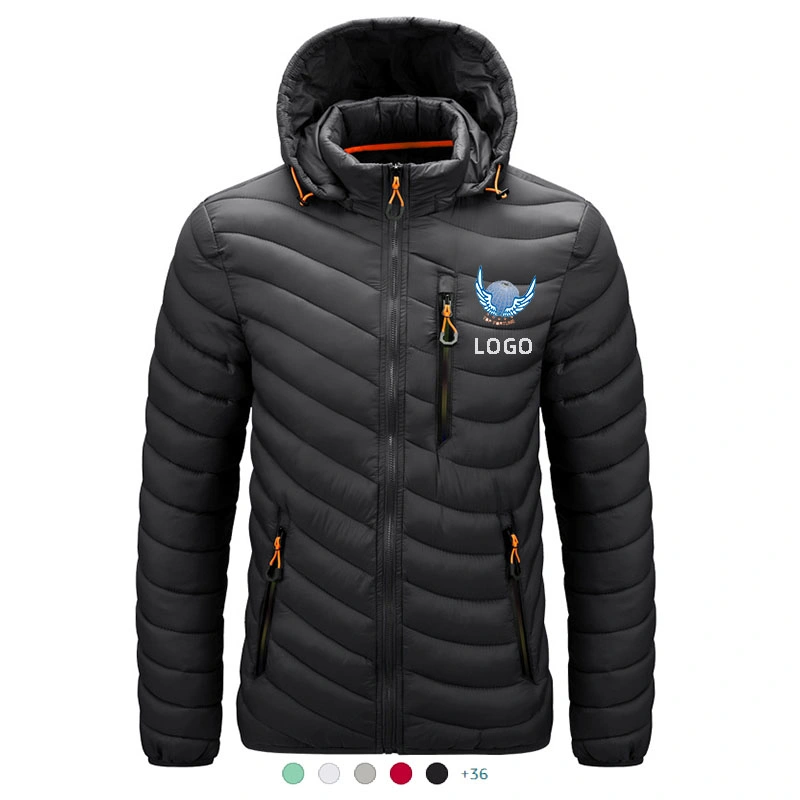 Custom Embroidered Logo Men Padded Winter Waterproof Coats Windproof Windbreaker Quilted Fleece Puffer Down Jacket