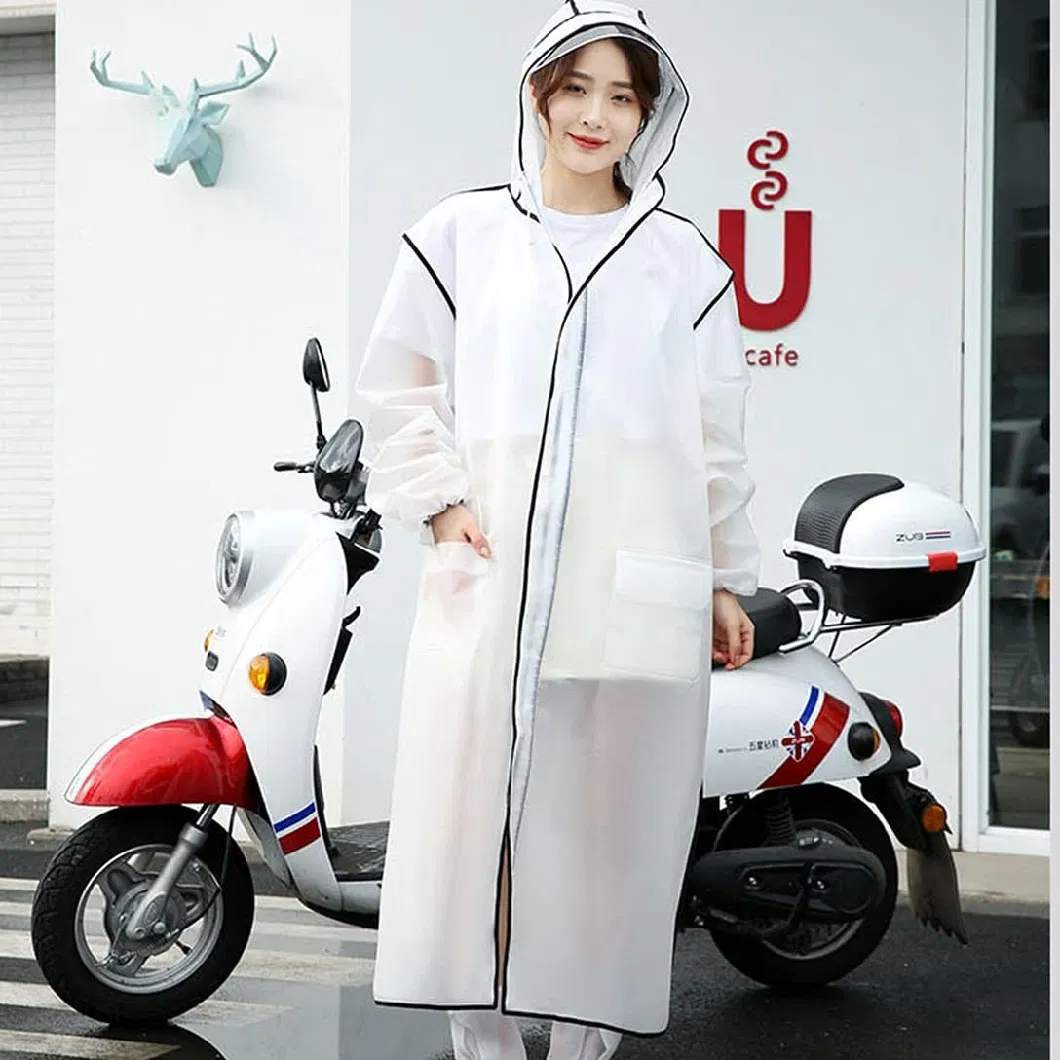 Outdoor Waterproof Raincoat Rainwear Rain Jacket Transparent Women Rain Coat with Hood