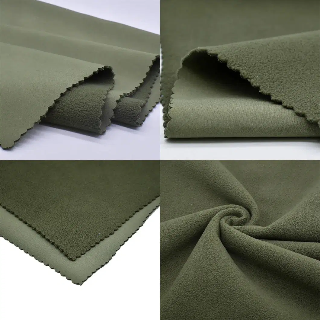 Windproof Waterproof Polar Fleece Bonded TPU Softshell Fabric