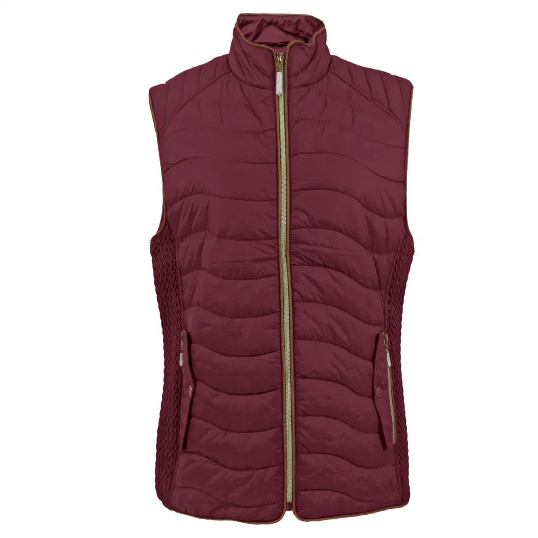 High Quality Ladies 20d Soft Nylon Waterproof Synthetic Insulated Sherpa Lined Vest