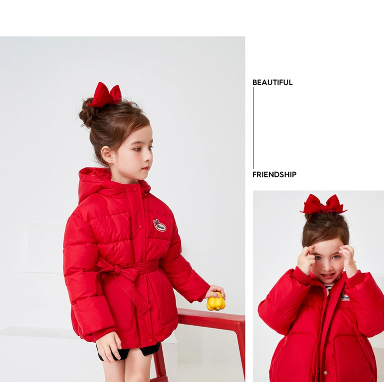 Girl /Children Hood Down Winter Long Casacas Jacket Kids Parka