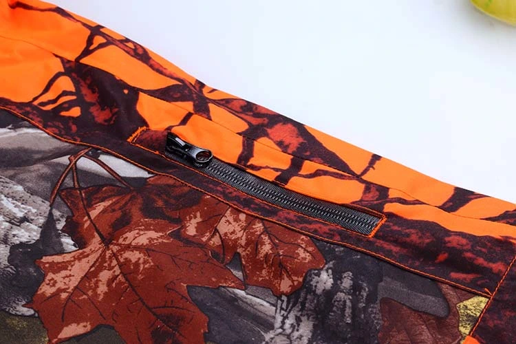 Winter Orange Camouflage Insulated Hunting Jacket