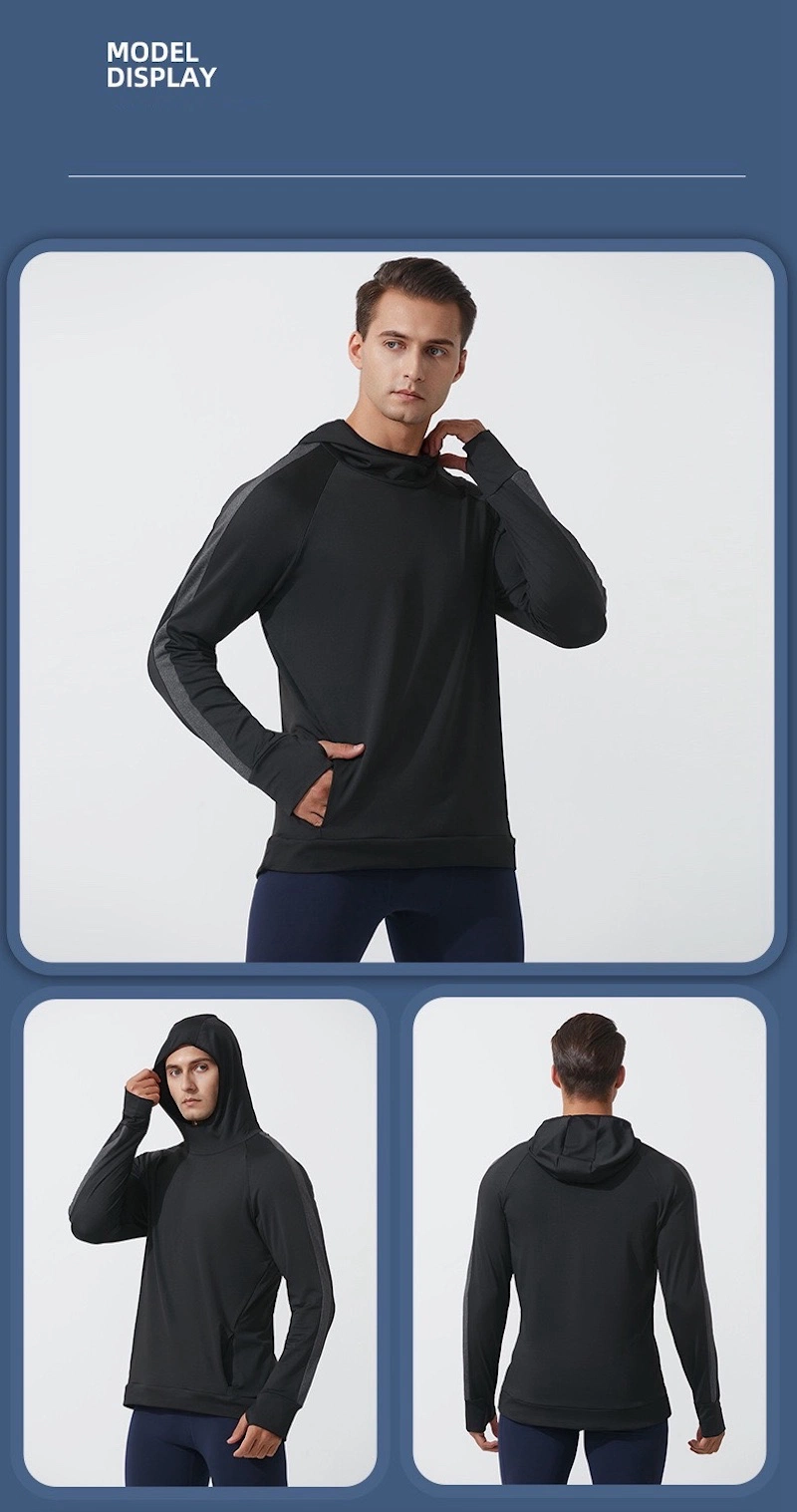 Factory Price Men&prime;s Casual Fleece Lined Long Sleeve Gym Hooded Sweatshirts with Thumb Holes for Male, Custom Logo Winter Windbreaker Athletic Hoodie Pullovers