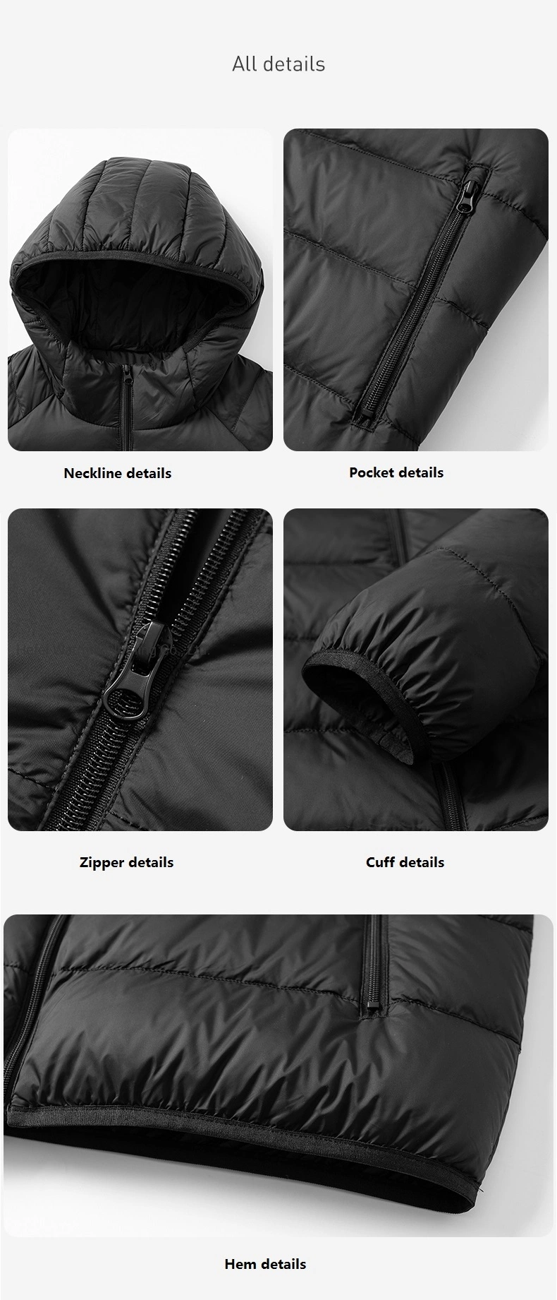 Real Down Insulated Packable Winter Coat for Men&Women