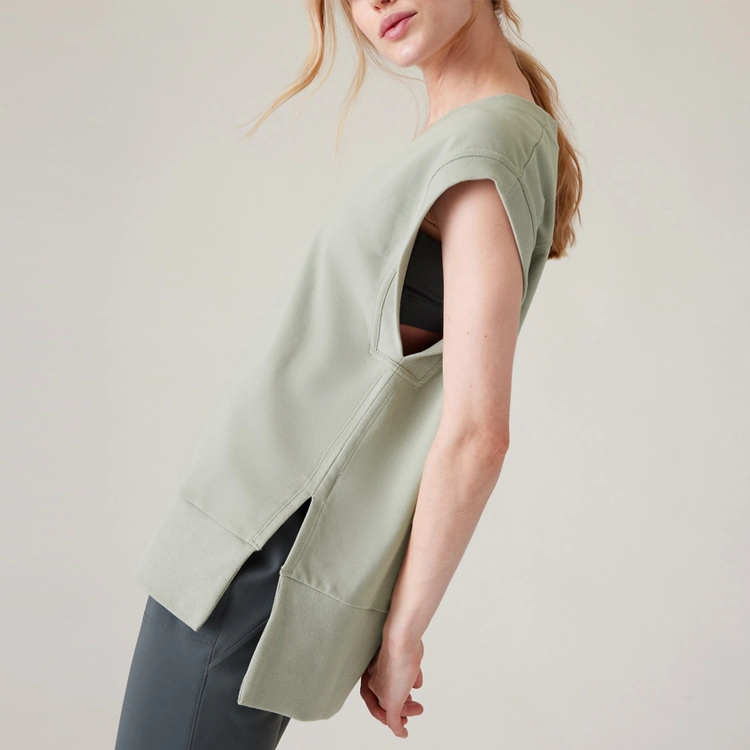 New Arrival Women V-Neck Tank Top High Quality Loose Vest for Casual Outwear Soft Sweatshirt