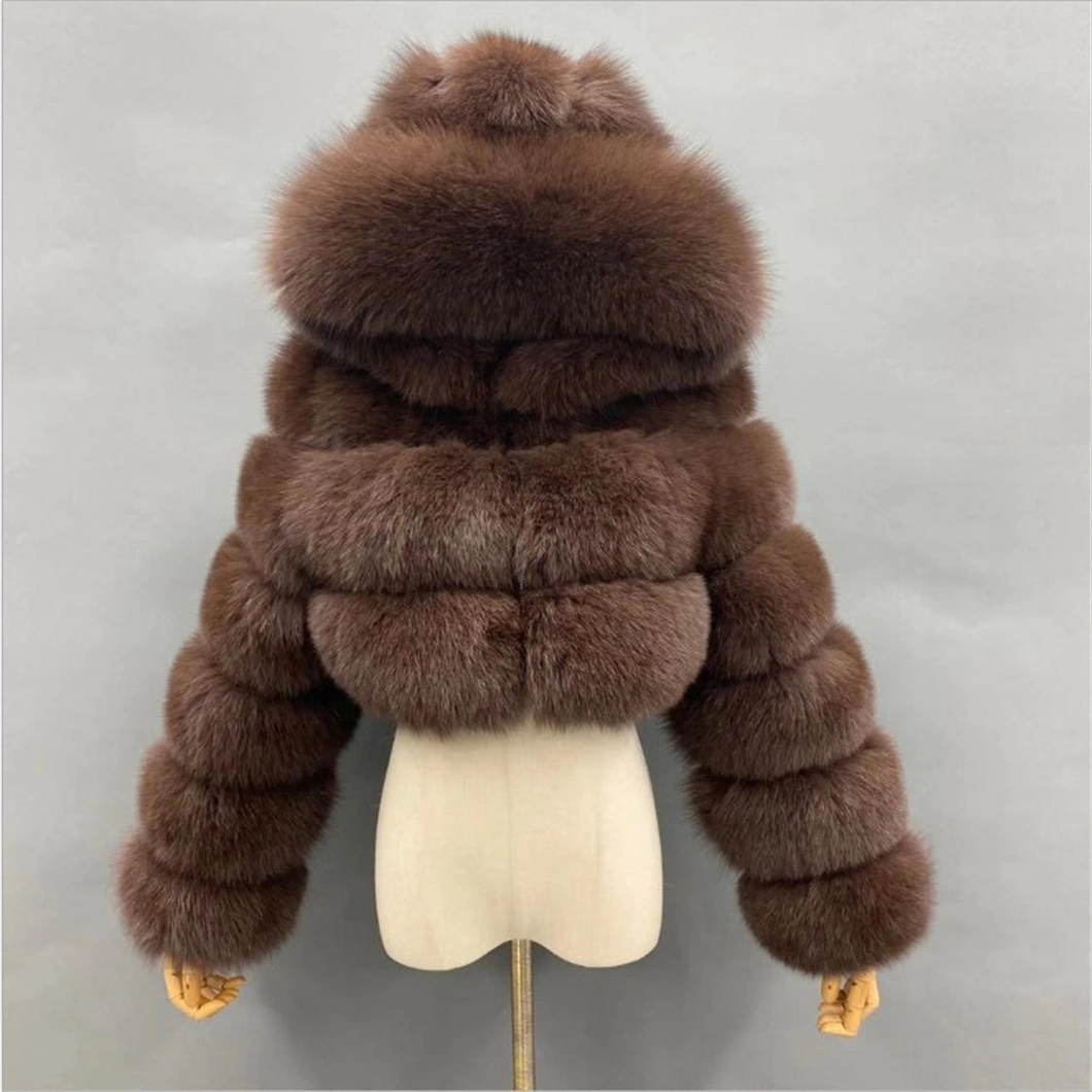 Hot Sells Winter 2022 Women Fashion Fleece Thick Multicolor Faux Fur Coat Jacket Warm Hooded Solid Green Color Plus Size Overcoat Fur Jacket