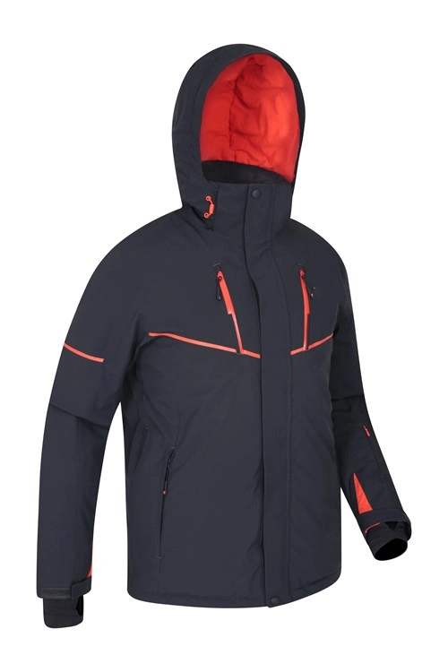 Men&prime;s Winter Down Jacket with Hood, Windproof Outdoor Ski Coat