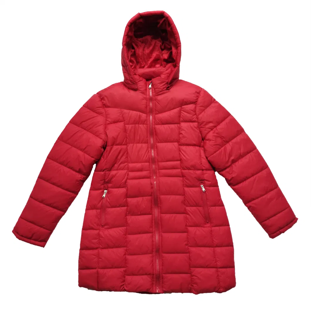 Women&prime;s Winter Hooded Long Padded Coat Down Jacket Ladies Puffer Jacket