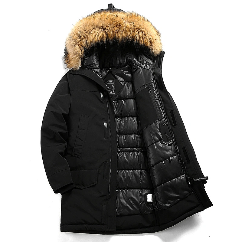 Parka Winter Clothing Faux Fur Windbreaker Bomber Jackets Coat for Men 2022