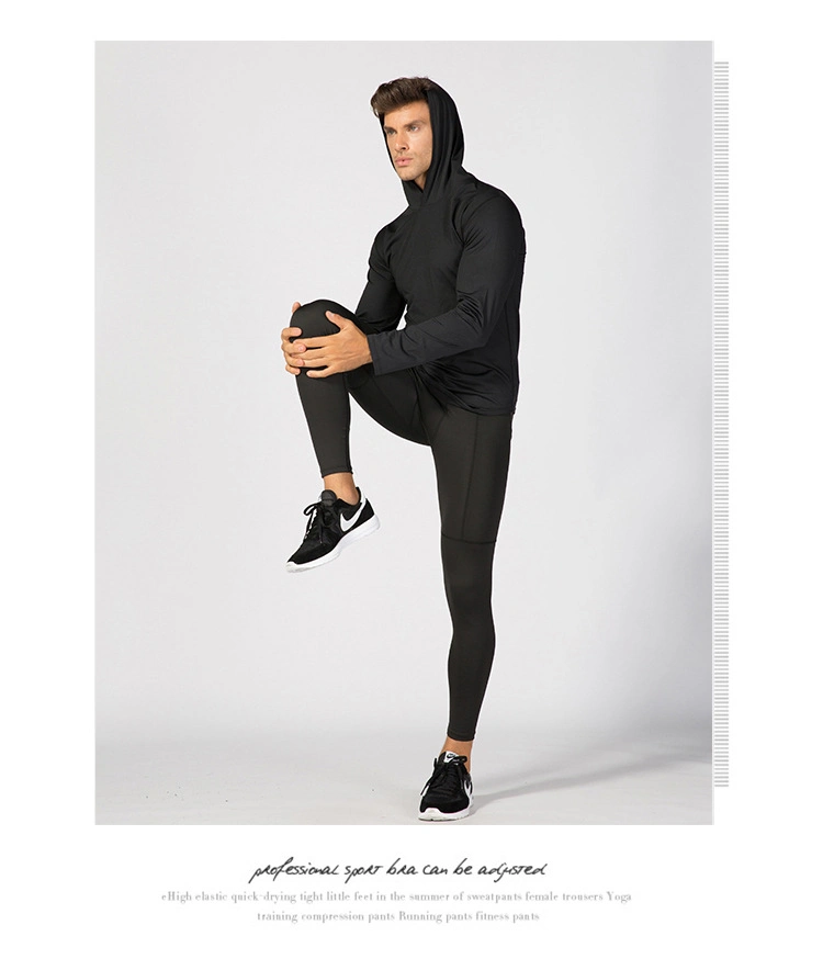 Men&prime;s Sports Hoodie Running Training Hoodie Fitness Wear Sports Casual Long Sleeve Fitness Coat
