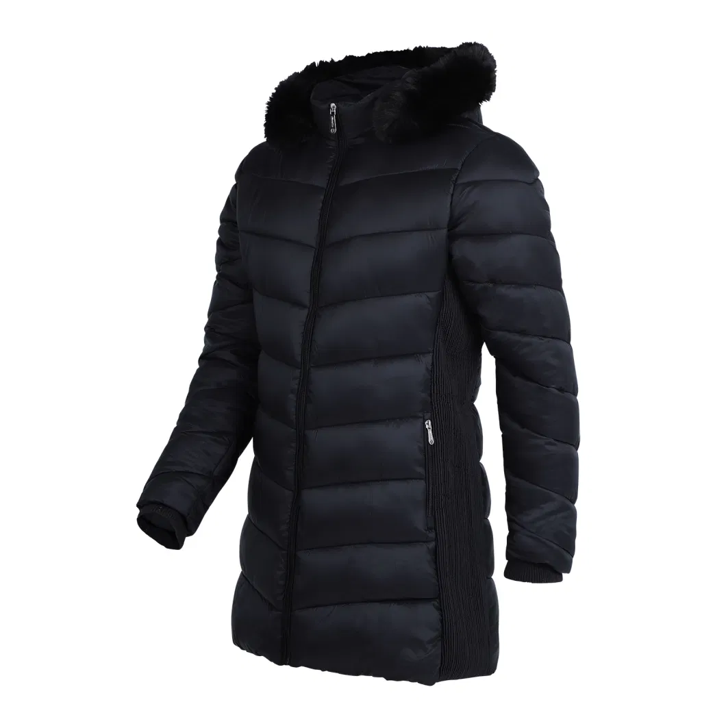 Women&prime; S Ultralight Fake Down Jacket Parka Long Winter Outdoor Coat