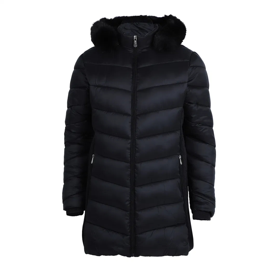 Women&prime; S Ultralight Fake Down Jacket Parka Long Winter Outdoor Coat