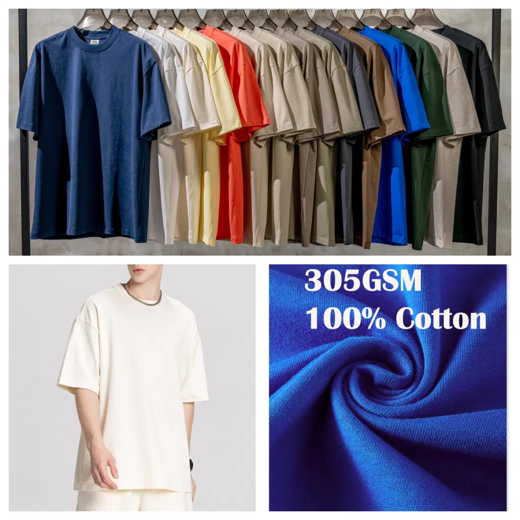 260g Heavy 100 Cotton Wholesale White High Quality Customized Essential DTG Custom Blank Plain Unisex Oversized Drop Shoulder Tee Shirt Mens T Shirt Printing