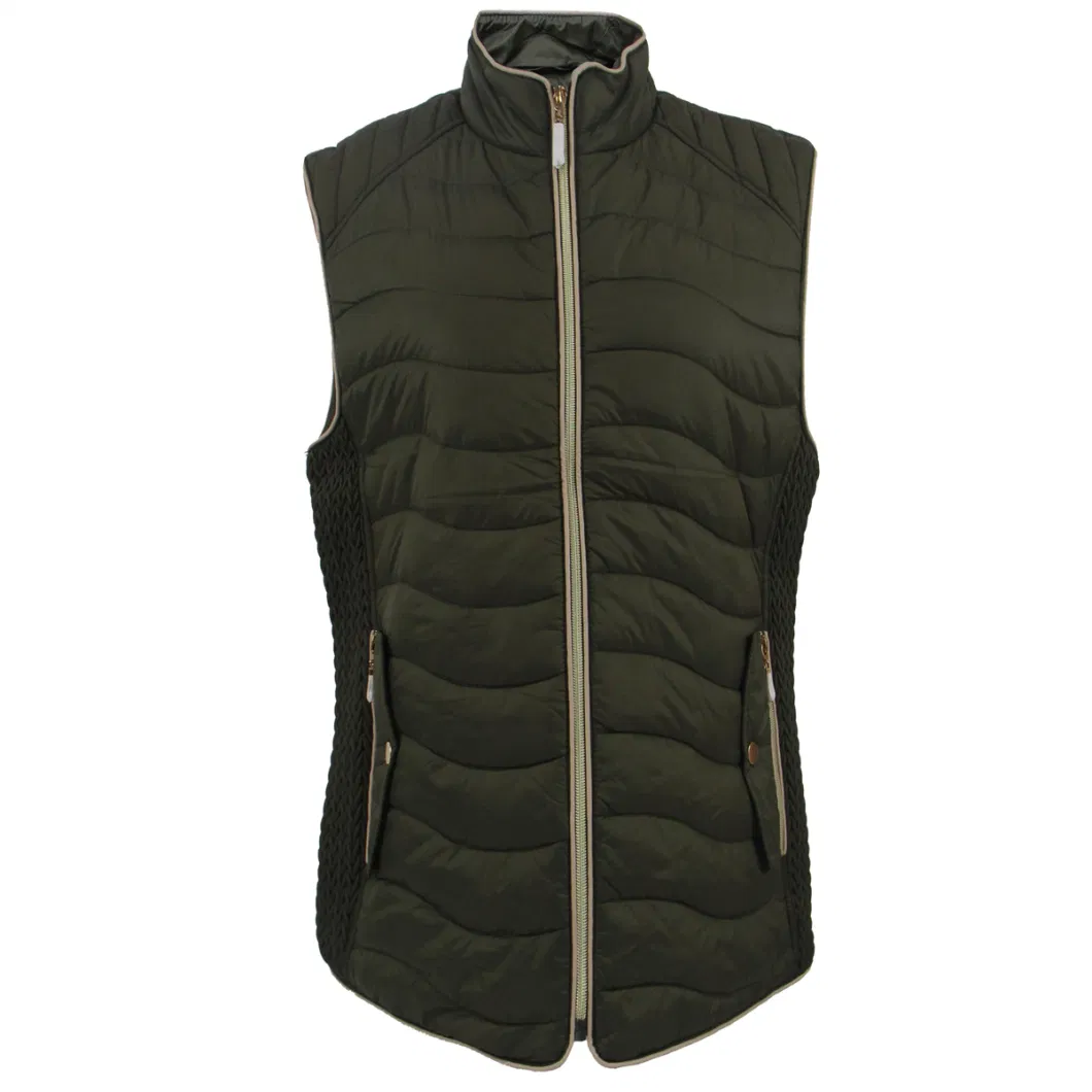 High Quality Ladies 20d Soft Nylon Waterproof Synthetic Insulated Sherpa Lined Vest