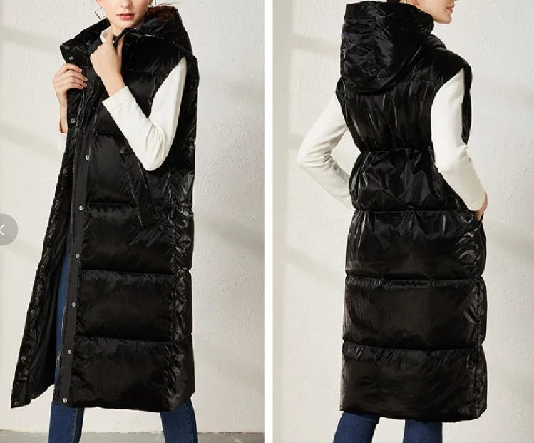 Slim Fit Warm Simple Coat Down Vest Ladies Casual Waistcoat Female Sleeveless Long Jacket Women&prime;s Vest