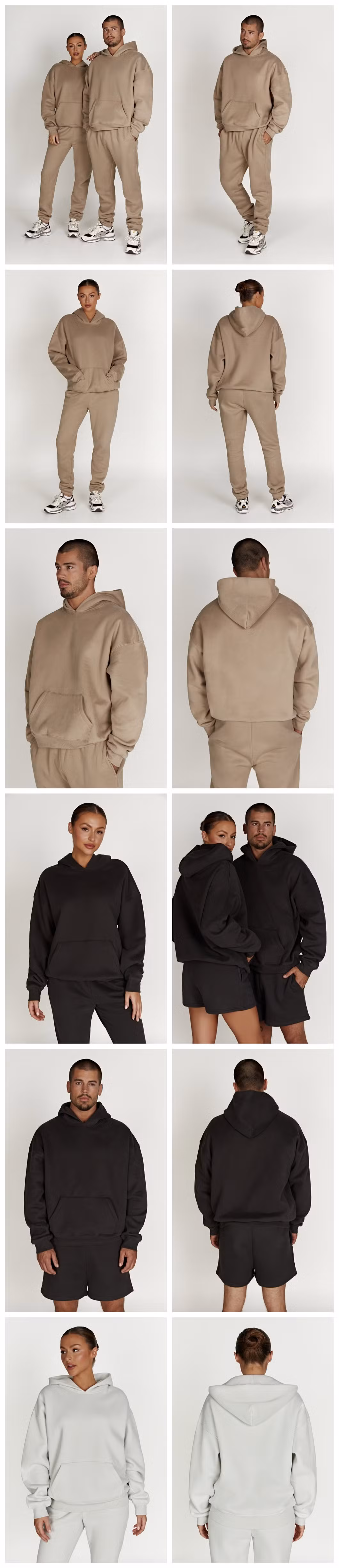 High Quality 360g Fleece Heavy Weight Blank Plain Custom Puff Printing Embroidery Unisex Oversize Pullover Sudaderas Customized Embroidered Men Essential Hoodie
