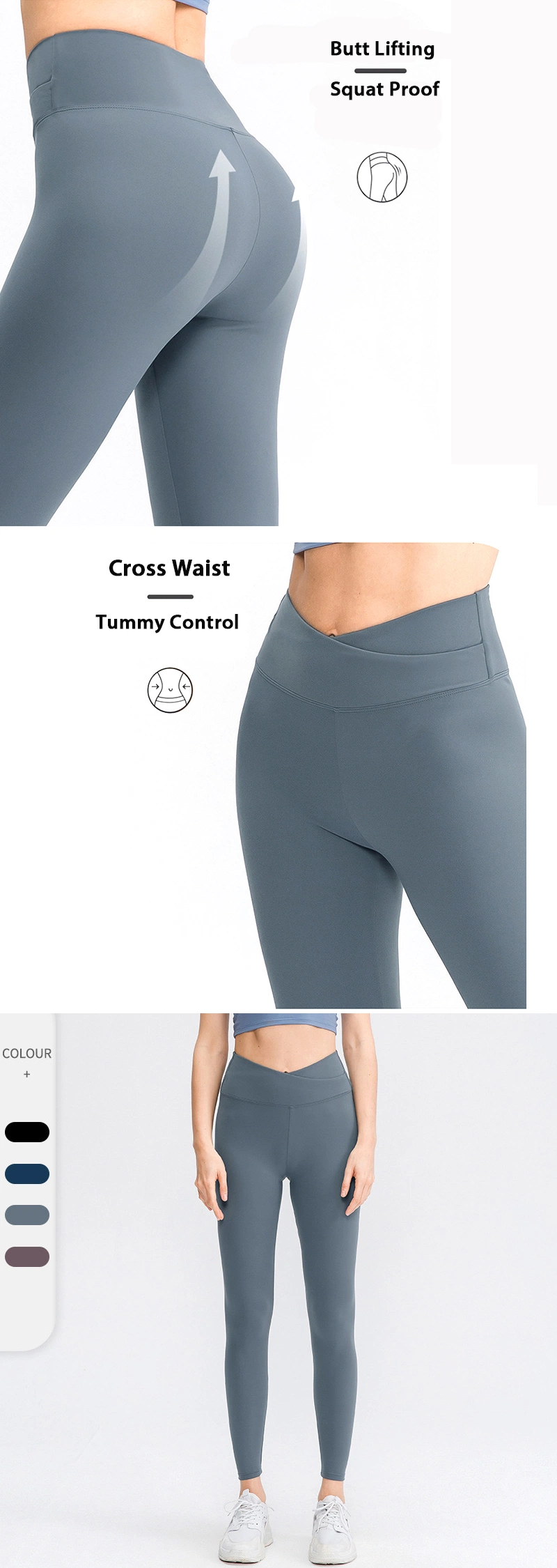 Factory Wholesale Tiktok Hot Running Tights V-Cut Exercise Trousers Pants for Women, Custom Yoga Wear Sports Sexy Gym Leggings with V Waistband