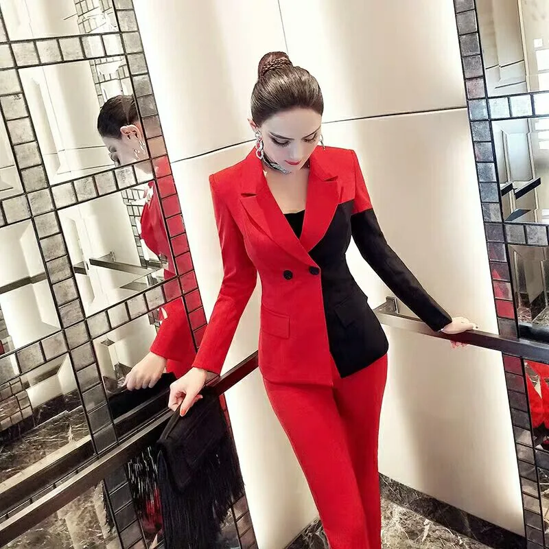 Women&prime;s Long Sleeve Formal Notch Lapel Button Down Blazer Pockets Jacket