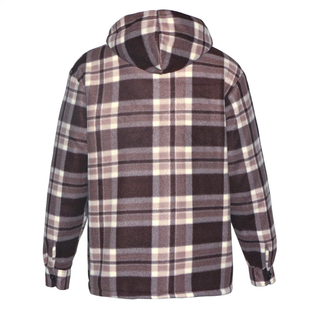 Wholesale Plain Man Blanket Cotton Zipper and Sweat Jacket Windproof Fashion Plaid 100% Organic Cotton Fleece Men Leisure Clothing Sustainable Hoodie