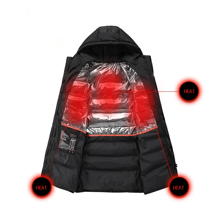 Custom Men Coats Winter USB Heating Outwear Parka Heated Down Jackets