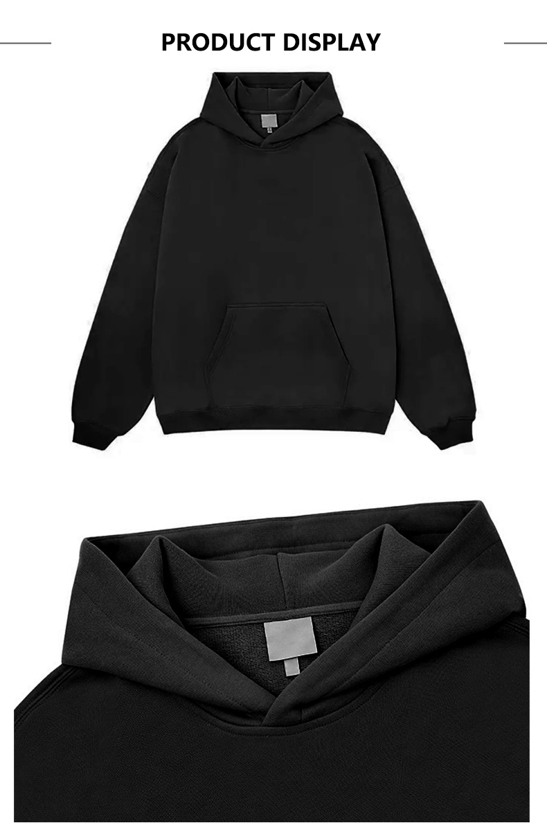 Pullover Heavy Hoodie Custom Logo Hoody French Terry 100% Cotton Oversized Unisex Essentials Hoodies for Men