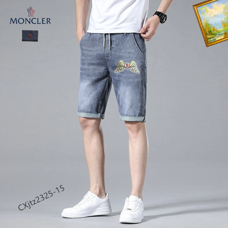 Thin Elastic Waist Men&prime;s Denim Shorts for Summer