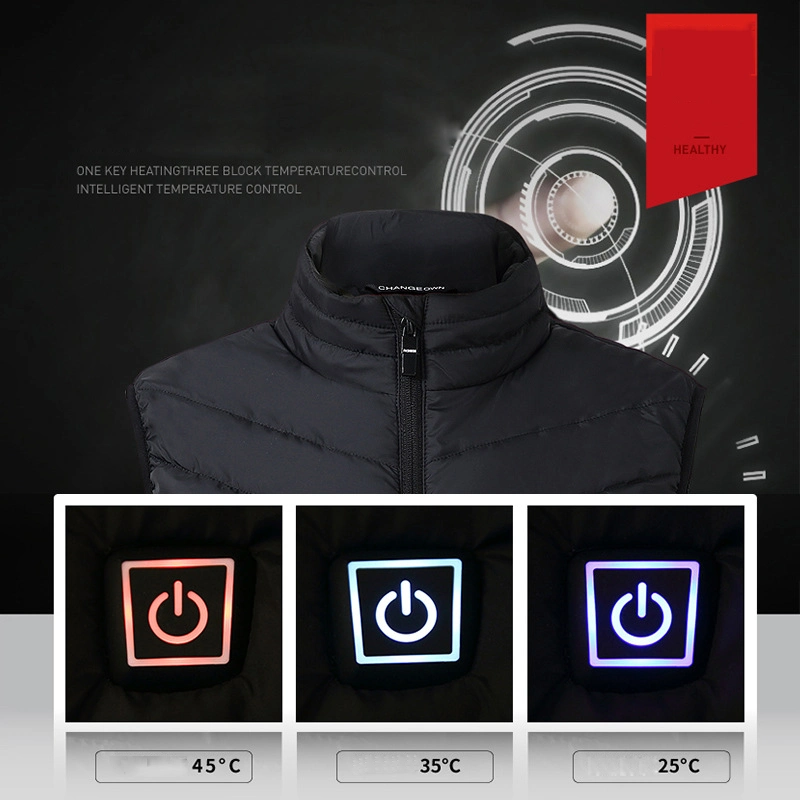 OEM Custom Logo Women and Men Washable Lightweight Cotton 4 Heated Zones Fast Heated Vest Jacket