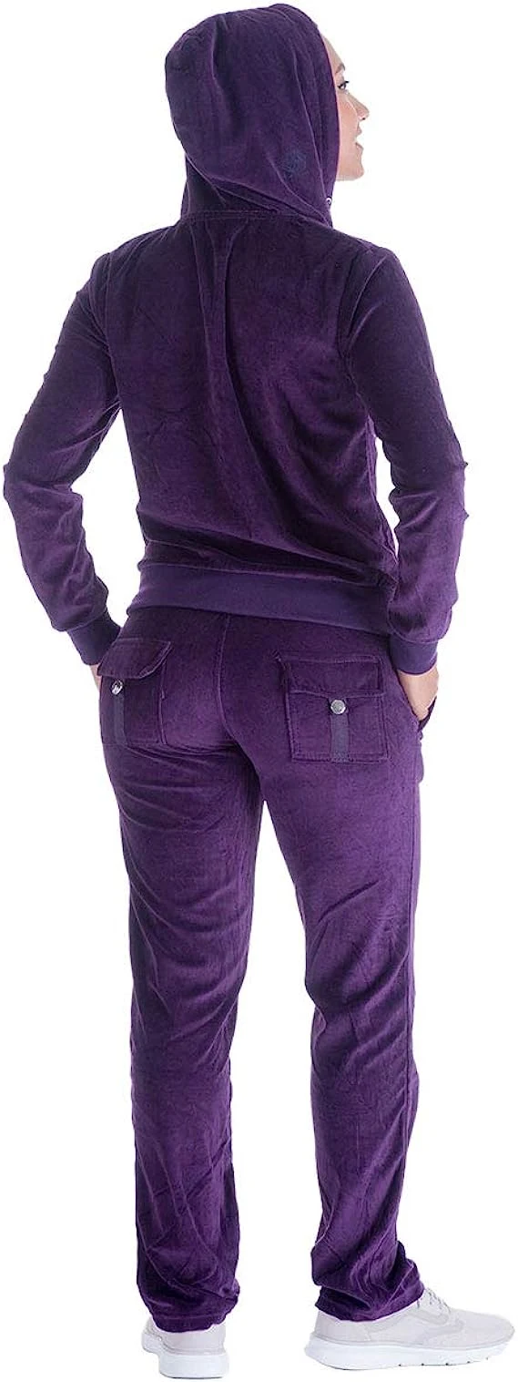 Velour Tracksuit Womens 2 Pieces Joggers Outfits Jogging Set Soft Sports Sweat Suits Pants