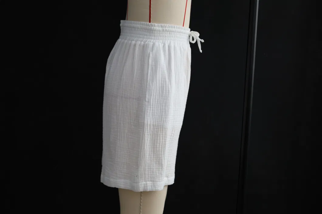 Women Short Pant White Summer 100%Cotton Breathable