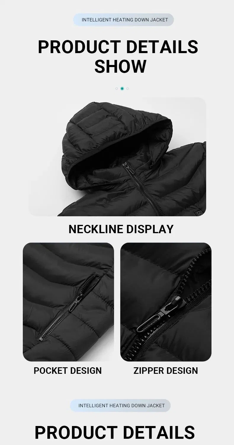 Heating Clothing Winter Waterproof Electric USB Puffer Heated Jacket for Men Women